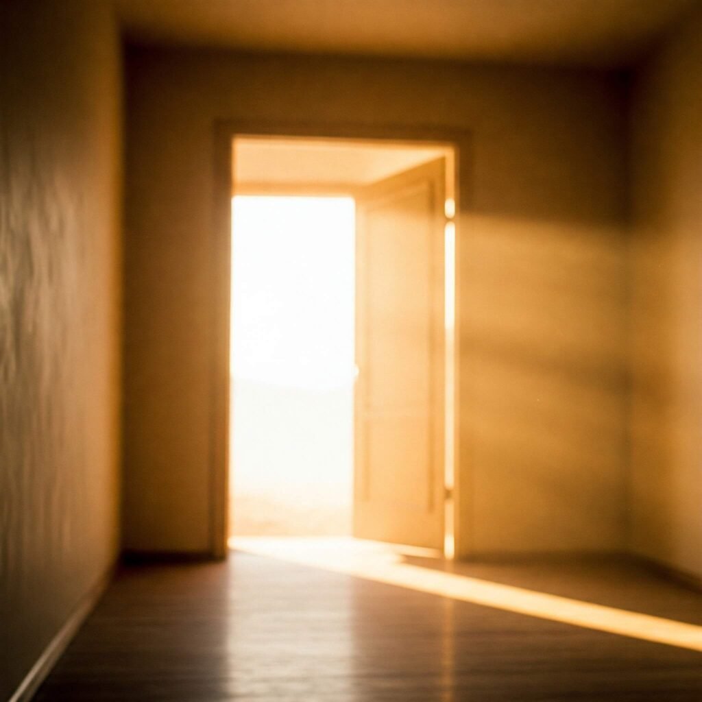 Empty doorway with sunlight