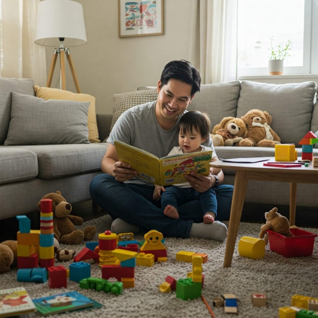 Cozy family time at home