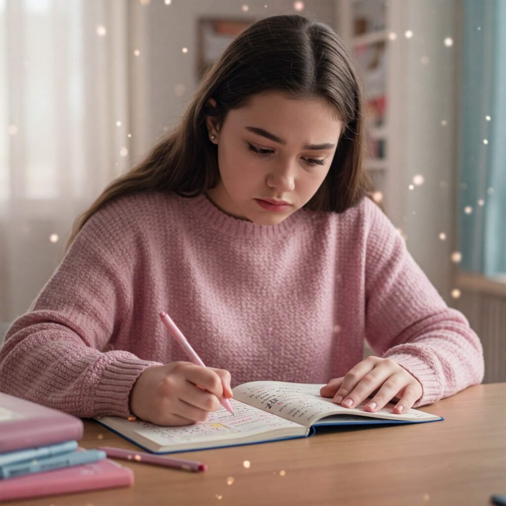 Teen journaling creatively