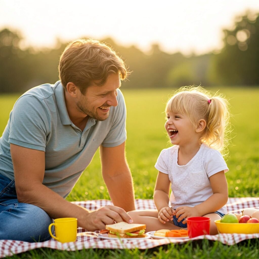 Parent and child having fun