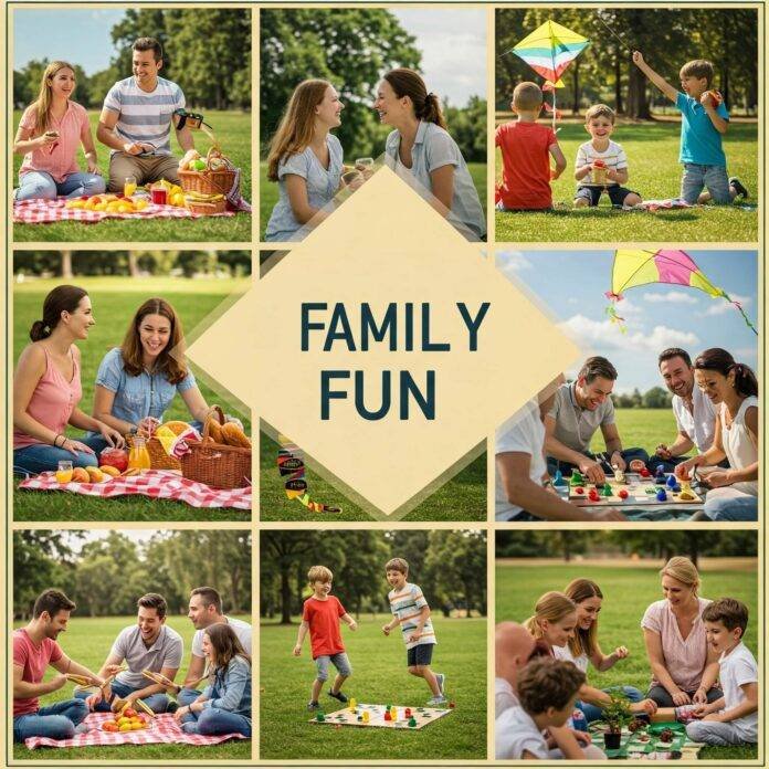 Happy family activities. Happy family activities.