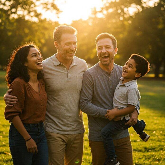 Happy family bonding in park – effective parenting strategies Happy family bonding in park – effective parenting strategies