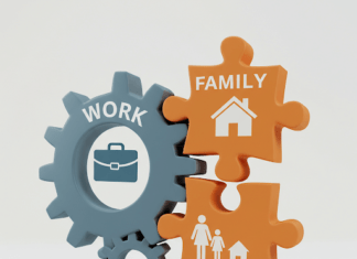 Finding Your Footing: Understanding Work-Life Balance for Parents Work and family gears interlocking