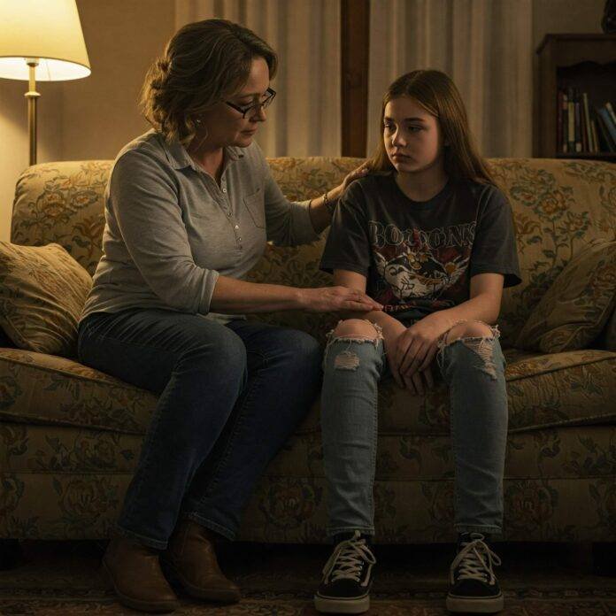 Parent guiding teenager through adolescence Parent guiding teenager through adolescence