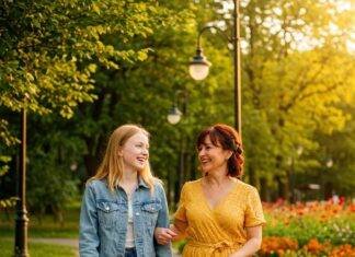 The Ultimate Guide to Parenting Through the Teenage Years Parent and teen walking in park,