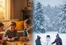 Snow Day Activities for Kids: The Ultimate List for All Ages Kids enjoying snow day activities indoors and outdoors