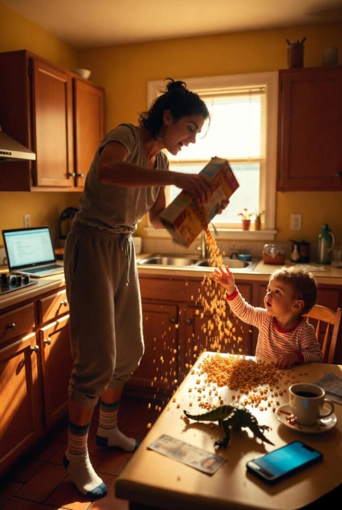 Morning meltdown: cereal everywhere Morning meltdown: cereal everywhere