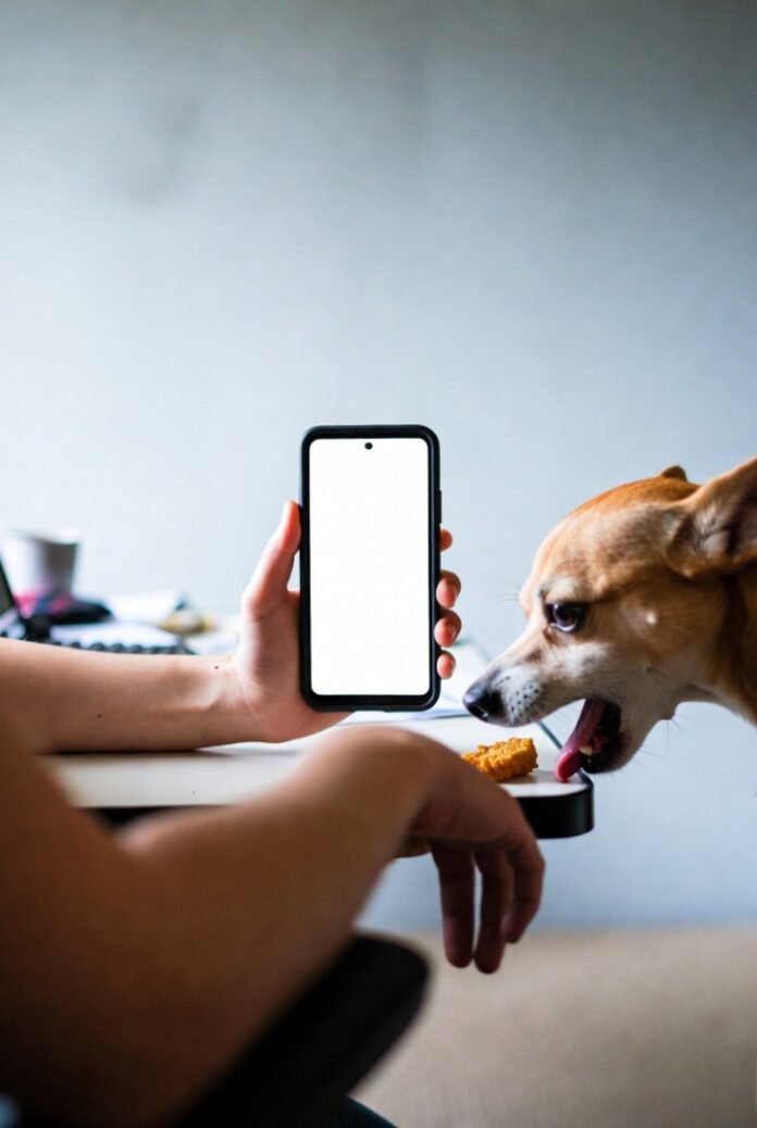 Dog excitedly trying to steal a nugget while I hold my phone awkwardly Dog excitedly trying to steal a nugget while I hold my phone awkwardly