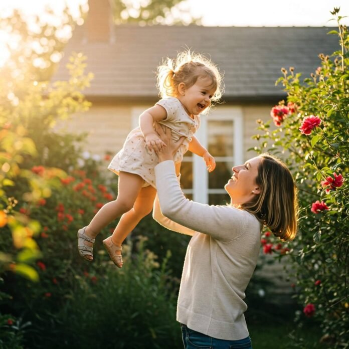 Happy single parent and child bonding. Happy single parent and child bonding.
